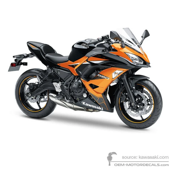 OEM Decals Kawasaki NINJA 650 2019 - Orange • Original Stickers